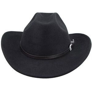 2814 Men-women Rodeo Felt-cowboy-hat With Western-belt-decor